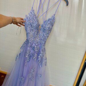 Bariano Australia Beaded Tulle Formal Gown Prom Dress